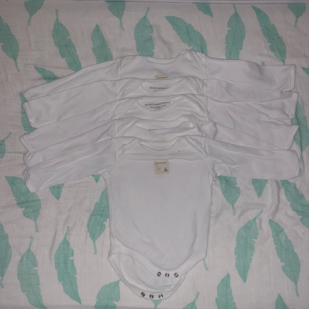 5 Burt’s Bees Baby 3-6 month Long Sleeve Bodysuit